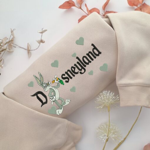 Bugs Bunny Disneyland Embroidery, Disneyland Embroidered Sweatshirt, Movie Disney Inspired, Best Gifts Idea For Him Her