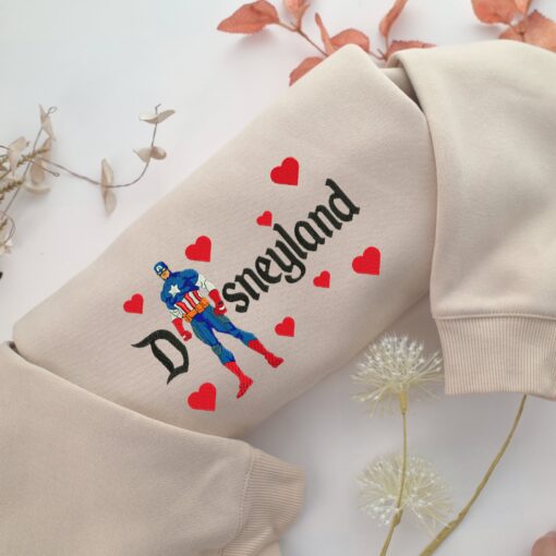 Captain America Disneyland Embroidery, Disneyland Embroidered Sweatshirt, Movie Disney Inspired, Best Gifts Idea For Him Her