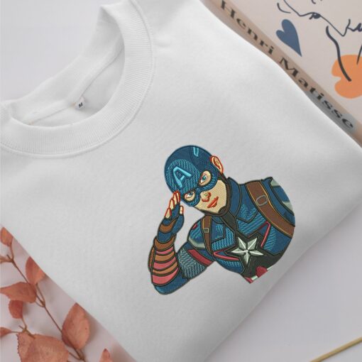 Captain America Half Embroidery, Disneyland Embroidered Sweatshirt, Movie Disney Inspired, Best Gifts Idea For Him Her - Image 2