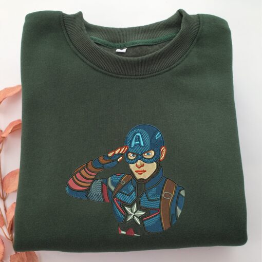 Captain America Half Embroidery, Disneyland Embroidered Sweatshirt, Movie Disney Inspired, Best Gifts Idea For Him Her - Image 3