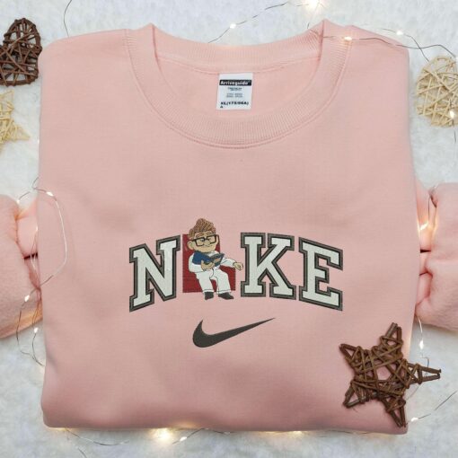Carl Fredricksen x Nike Embroidered Sweatshirt Custom Nike Embroidered Sweatshirt Cartoon Embr
