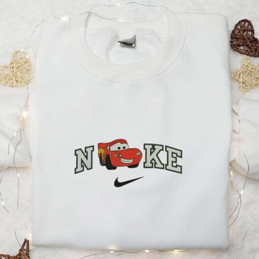 Cars Lightning McQueen x Nike Embroidered Shirt Disney Cars Embroidered Sweatshirt Nike Inspired Embroidered Hoodie