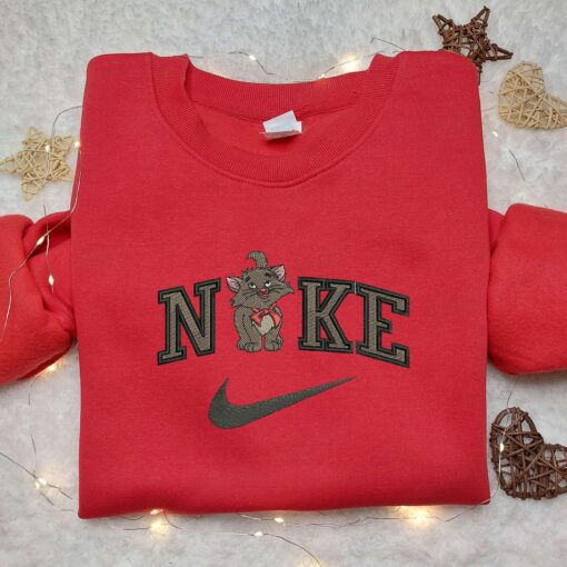 Cat Cartoon x Nike Embroidered Shirt Cartoon Embroidered Shirt Custom Nike Embroidered Shirt