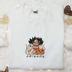 Cat Friends Halloween Embroiderd Shirt Funny Halloween Embroidered Shirt Unique Gifts for Family