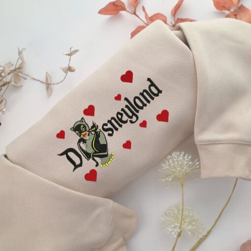 Catwoman Half Disneyland Embroidery, Disneyland Embroidered Sweatshirt, Movie Disney Inspired, Best Gifts Idea For Him Her