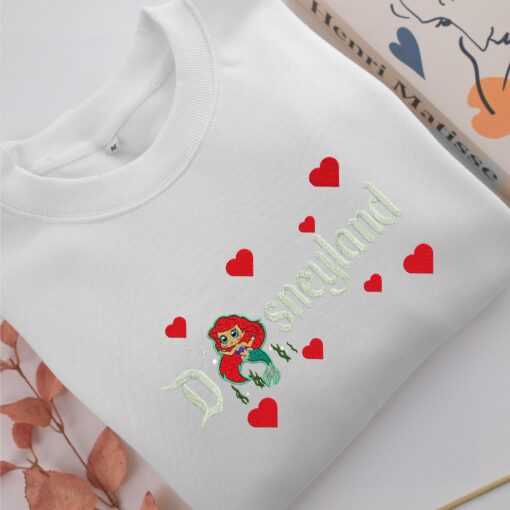 Chibi Ariel Disneyland Embroidery, Disneyland Embroidered Sweatshirt, Movie Disney Inspired, Best Gifts Idea For Him Her - Image 2