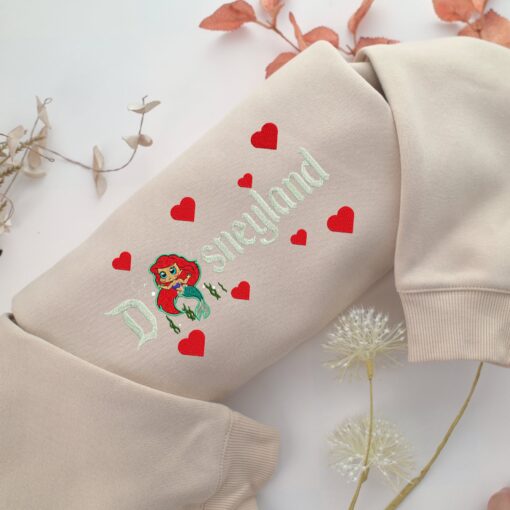 Chibi Ariel Disneyland Embroidery, Disneyland Embroidered Sweatshirt, Movie Disney Inspired, Best Gifts Idea For Him Her