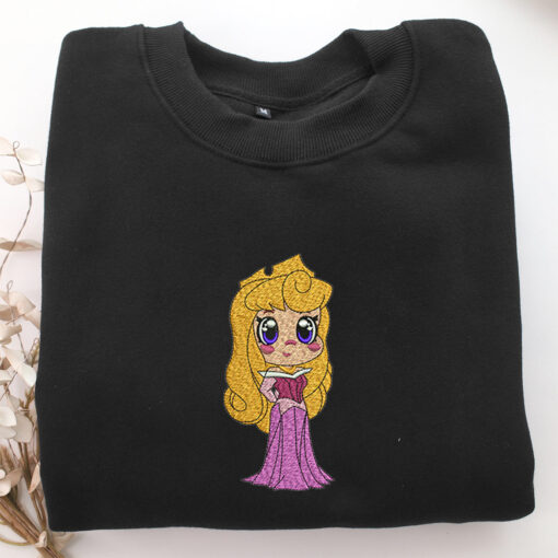 Chibi Aurora Embroidery, Disneyland Embroidered Sweatshirt, Movie Disney Inspired, Best Gifts Idea For Him Her - Image 5