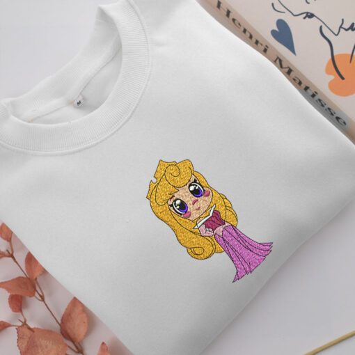 Chibi Aurora Embroidery, Disneyland Embroidered Sweatshirt, Movie Disney Inspired, Best Gifts Idea For Him Her - Image 2