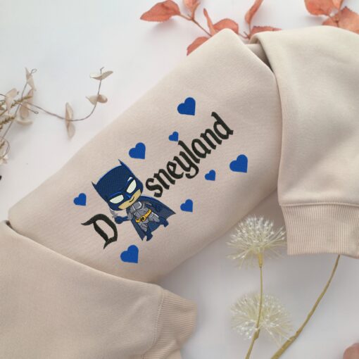 Chibi Batman Disneyland Embroidery, Disneyland Embroidered Sweatshirt, Movie Disney Inspired, Best Gifts Idea For Him Her