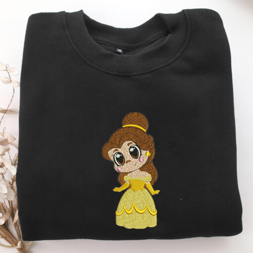 Chibi Belle Embroidery, Disneyland Embroidered Sweatshirt, Movie Disney Inspired, Best Gifts Idea For Him Her - Image 5