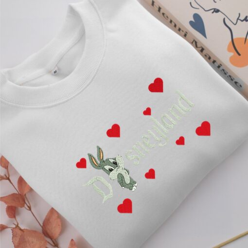 Chibi Bugs Bunny Disneyland Embroidery, Disneyland Embroidered Sweatshirt, Movie Disney Inspired, Best Gifts Idea For Him Her - Image 2