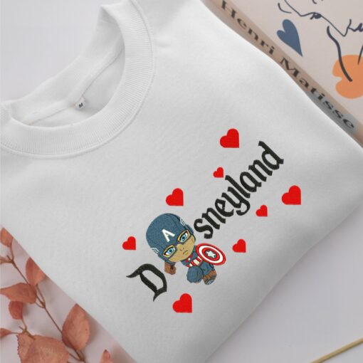 Chibi Captain America Disneyland Embroidery, Disneyland Embroidered Sweatshirt, Movie Disney Inspired, Best Gifts Idea For Him Her - Image 2