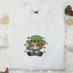 Chibi Chucky Shamrock Embroidered Shirt Saint Patricks Day Embroidered Hoodie Best Holiday Gift Ideas