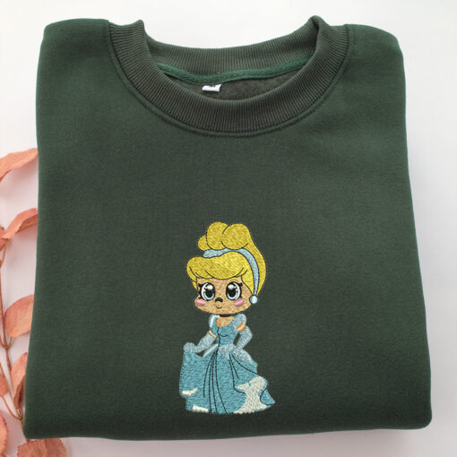 Chibi Cinderella Embroidery, Disneyland Embroidered Sweatshirt, Movie Disney Inspired, Best Gifts Idea For Him Her - Image 3