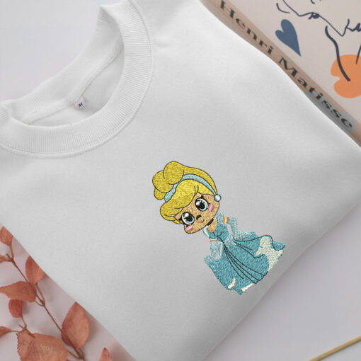 Chibi Cinderella Embroidery, Disneyland Embroidered Sweatshirt, Movie Disney Inspired, Best Gifts Idea For Him Her - Image 2