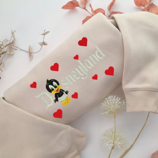 Chibi Daffy Duck Disneyland Embroidery, Disneyland Embroidered Sweatshirt, Movie Disney Inspired, Best Gifts Idea For Him Her