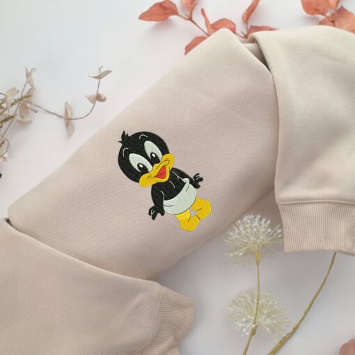 Chibi Daffy Duck Embroidery, Disneyland Embroidered Sweatshirt, Movie Disney Inspired, Best Gifts Idea For Him Her