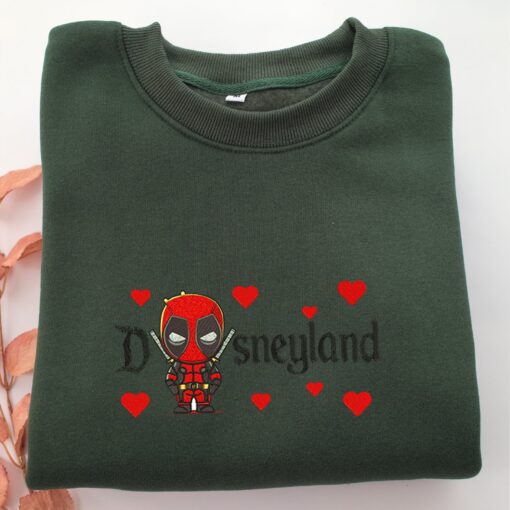 Chibi Deadpool Disneyland Embroidery, Disneyland Embroidered Sweatshirt, Movie Disney Inspired, Best Gifts Idea For Him Her - Image 3