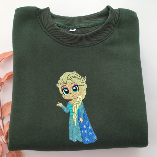 Chibi Elsa Embroidery, Disneyland Embroidered Sweatshirt, Movie Disney Inspired, Best Gifts Idea For Him Her - Image 3