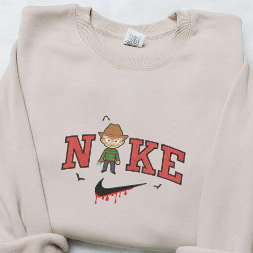 Chibi Freddy Krueger x Nike Embroidered Sweatshirt Horror Movie Halloween Embroidered Shirt Best Halloween Gift Ideas