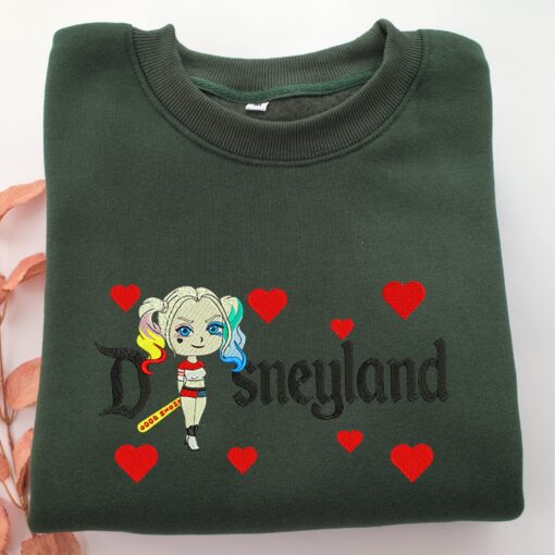 Chibi Harley Quinn Disneyland Embroidery, Disneyland Embroidered Sweatshirt, Movie Disney Inspired, Best Gifts Idea For Him Her - Image 3