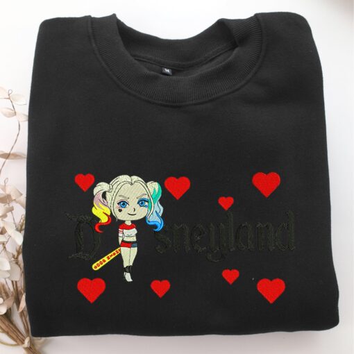 Chibi Harley Quinn Disneyland Embroidery, Disneyland Embroidered Sweatshirt, Movie Disney Inspired, Best Gifts Idea For Him Her - Image 5