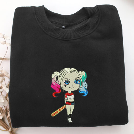 Chibi Harley Quinn Embroidery, Disneyland Embroidered Sweatshirt, Movie Disney Inspired, Best Gifts Idea For Him Her - Image 5