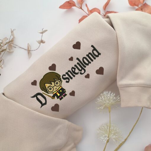 Chibi Harry Potter Disneyland Embroidery, Disneyland Embroidered Sweatshirt, Movie Disney Inspired, Best Gifts Idea For Him Her