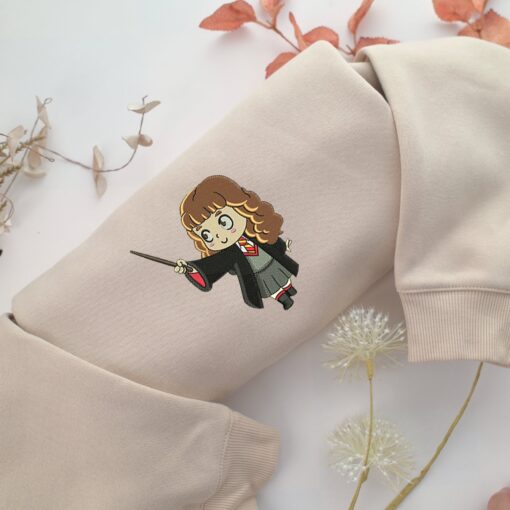 Chibi Hermione Granger Embroidery, Disneyland Embroidered Sweatshirt, Movie Disney Inspired, Best Gifts Idea For Him Her