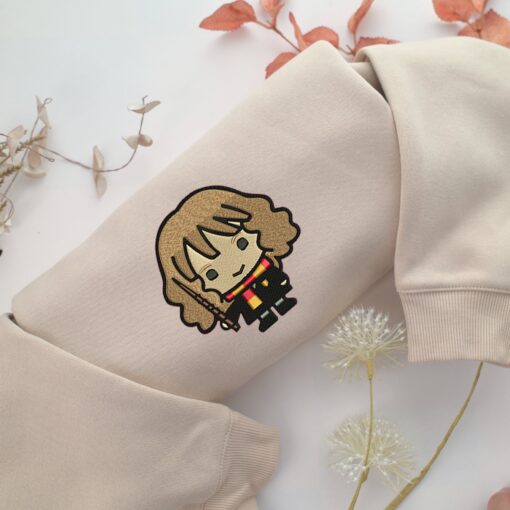 Chibi Hermione Granger v2 Embroidery, Disneyland Embroidered Sweatshirt, Movie Disney Inspired, Best Gifts Idea For Him Her