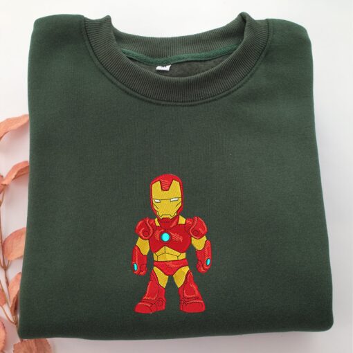 Chibi Iron Man Embroidery, Disneyland Embroidered Sweatshirt, Movie Disney Inspired, Best Gifts Idea For Him Her - Image 3