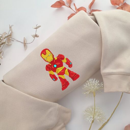 Chibi Iron Man Embroidery, Disneyland Embroidered Sweatshirt, Movie Disney Inspired, Best Gifts Idea For Him Her