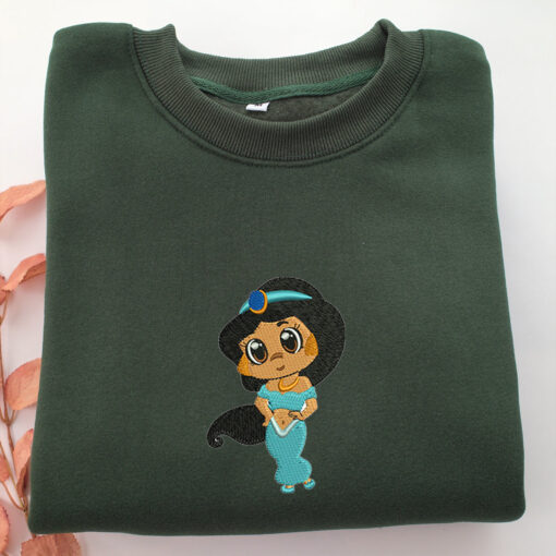 Chibi Jasmine Embroidery, Disneyland Embroidered Sweatshirt, Movie Disney Inspired, Best Gifts Idea For Him Her - Image 3
