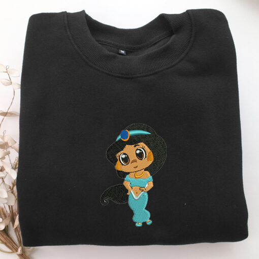 Chibi Jasmine Embroidery, Disneyland Embroidered Sweatshirt, Movie Disney Inspired, Best Gifts Idea For Him Her - Image 5