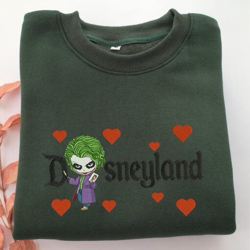 Chibi Joker Disneyland Embroidery, Disneyland Embroidered Sweatshirt, Movie Disney Inspired, Best Gifts Idea For Him Her - Image 3