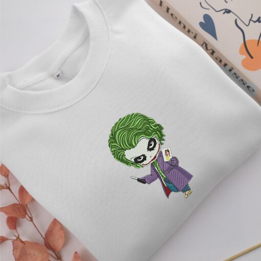 Chibi Joker Embroidery, Disneyland Embroidered Sweatshirt, Movie Disney Inspired, Best Gifts Idea For Him Her - Image 2
