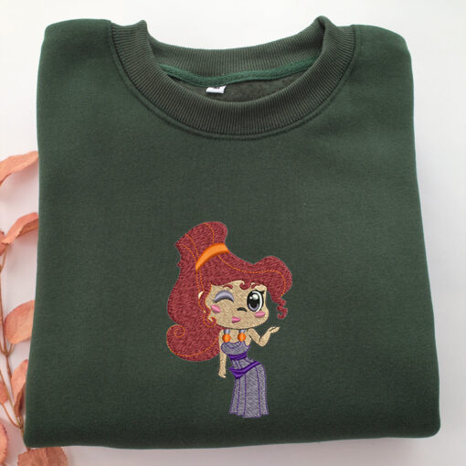 Chibi Megara Embroidery, Disneyland Embroidered Sweatshirt, Movie Disney Inspired, Best Gifts Idea For Him Her - Image 3