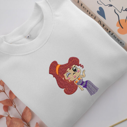 Chibi Megara Embroidery, Disneyland Embroidered Sweatshirt, Movie Disney Inspired, Best Gifts Idea For Him Her - Image 2