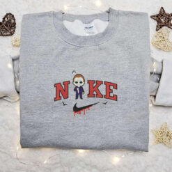 Chibi Michael Myers x Nike Embroidered Sweatshirt Horror Movie Halloween Embroidered Shirt Best Halloween Gift Ideas