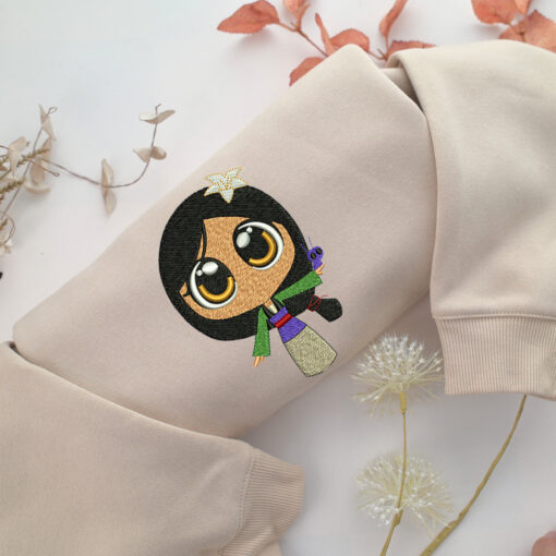 Chibi Mulan Embroidery, Disneyland Embroidered Sweatshirt, Movie Disney Inspired, Best Gifts Idea For Him Her