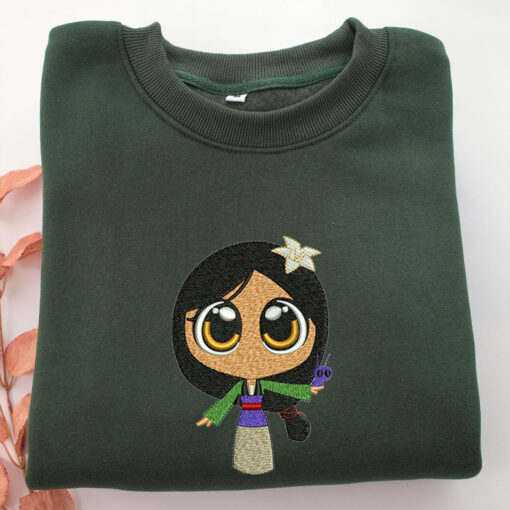 Chibi Mulan Embroidery, Disneyland Embroidered Sweatshirt, Movie Disney Inspired, Best Gifts Idea For Him Her - Image 3