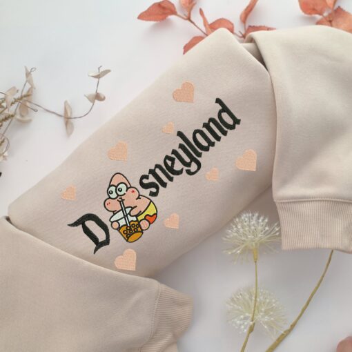 Chibi Patrick Star Disneyland Embroidery, Disneyland Embroidered Sweatshirt, Movie Disney Inspired, Best Gifts Idea For Him Her