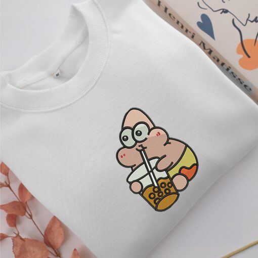 Chibi Patrick Star Embroidery, Disneyland Embroidered Sweatshirt, Movie Disney Inspired, Best Gifts Idea For Him Her - Image 2