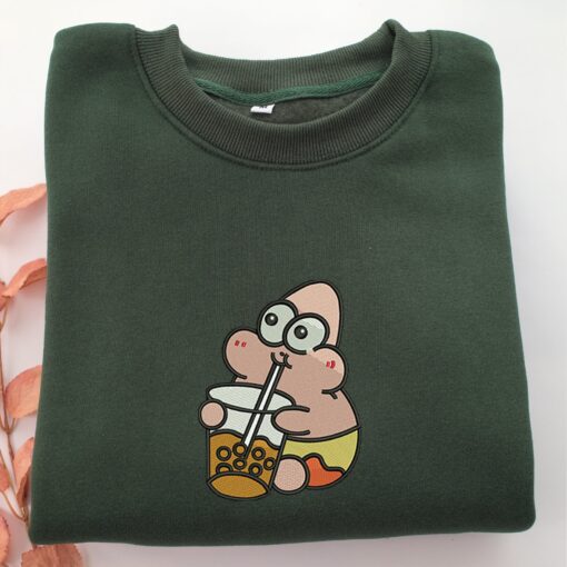 Chibi Patrick Star Embroidery, Disneyland Embroidered Sweatshirt, Movie Disney Inspired, Best Gifts Idea For Him Her - Image 3