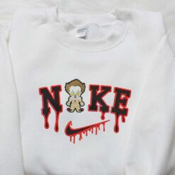 Chibi Pennywise x Nike Embroidered SweatshirtIt Movie Embroidered Sweatshirt Best Halloween Gift Ideas