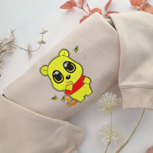 Chibi Pooh Embroidery, Disneyland Embroidered Sweatshirt, Movie Disney Inspired, Best Gifts Idea For Him Her