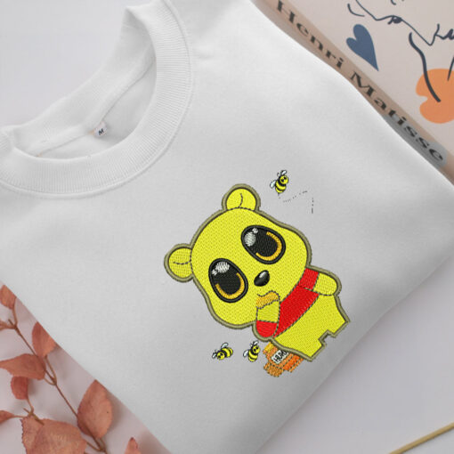 Chibi Pooh Embroidery, Disneyland Embroidered Sweatshirt, Movie Disney Inspired, Best Gifts Idea For Him Her - Image 2