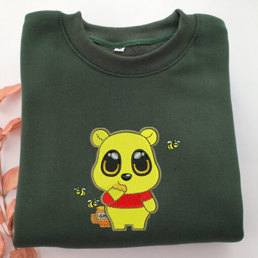 Chibi Pooh Embroidery, Disneyland Embroidered Sweatshirt, Movie Disney Inspired, Best Gifts Idea For Him Her - Image 3