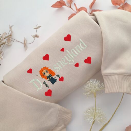 Chibi Princess Merida Disneyland Embroidery, Disneyland Embroidered Sweatshirt, Movie Disney Inspired, Best Gifts Idea For Him Her